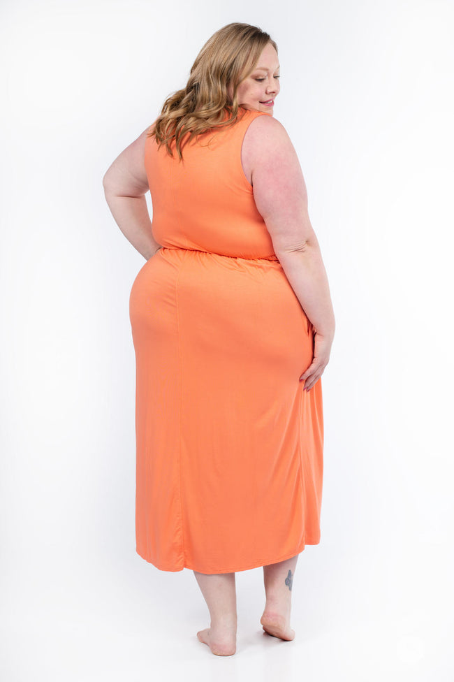 Ladies Olive & Oak Orange & Purple Knee Length Strappy Dress, Size M  (12-14) VGC