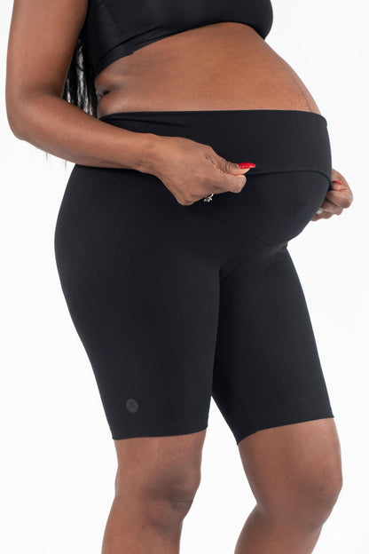 Maternity Biker Shorts Black - SweetLegs.com 