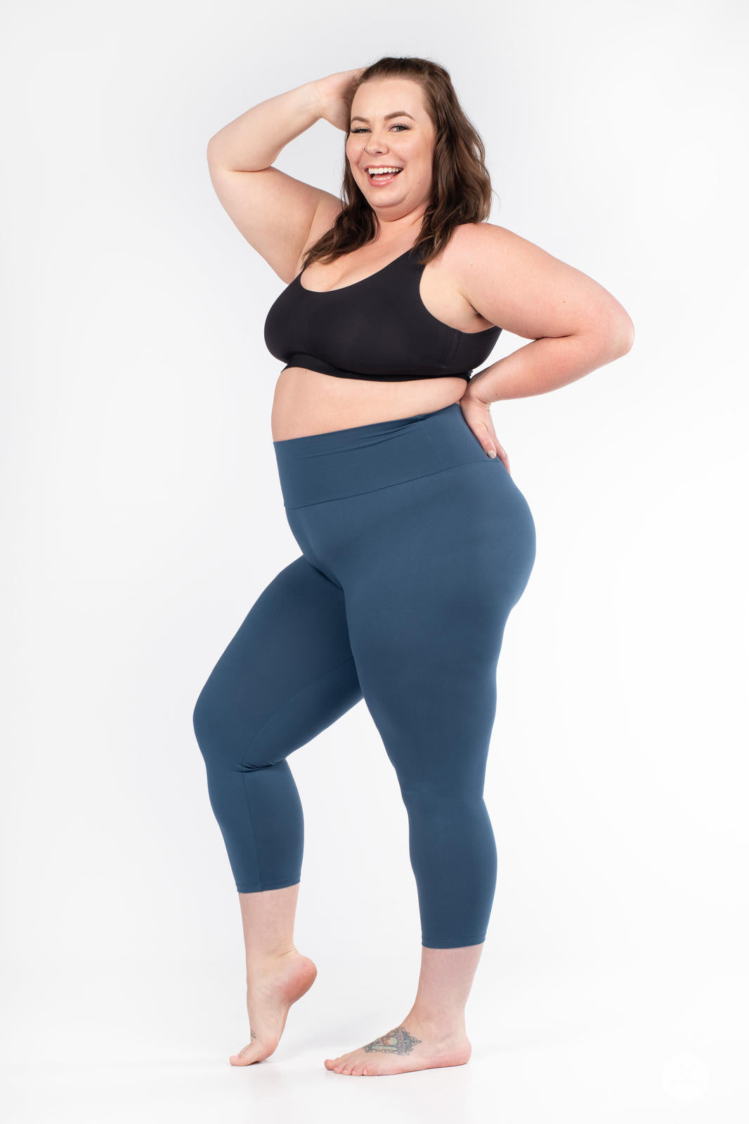 Seaport Blue High-Waisted Crops