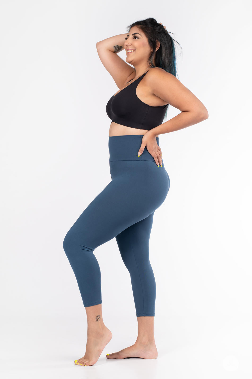 Seaport Blue High-Waisted Crops