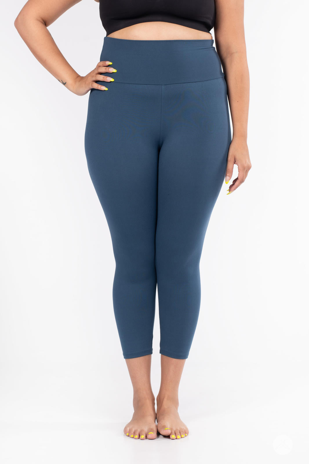 Seaport Blue High-Waisted Crops