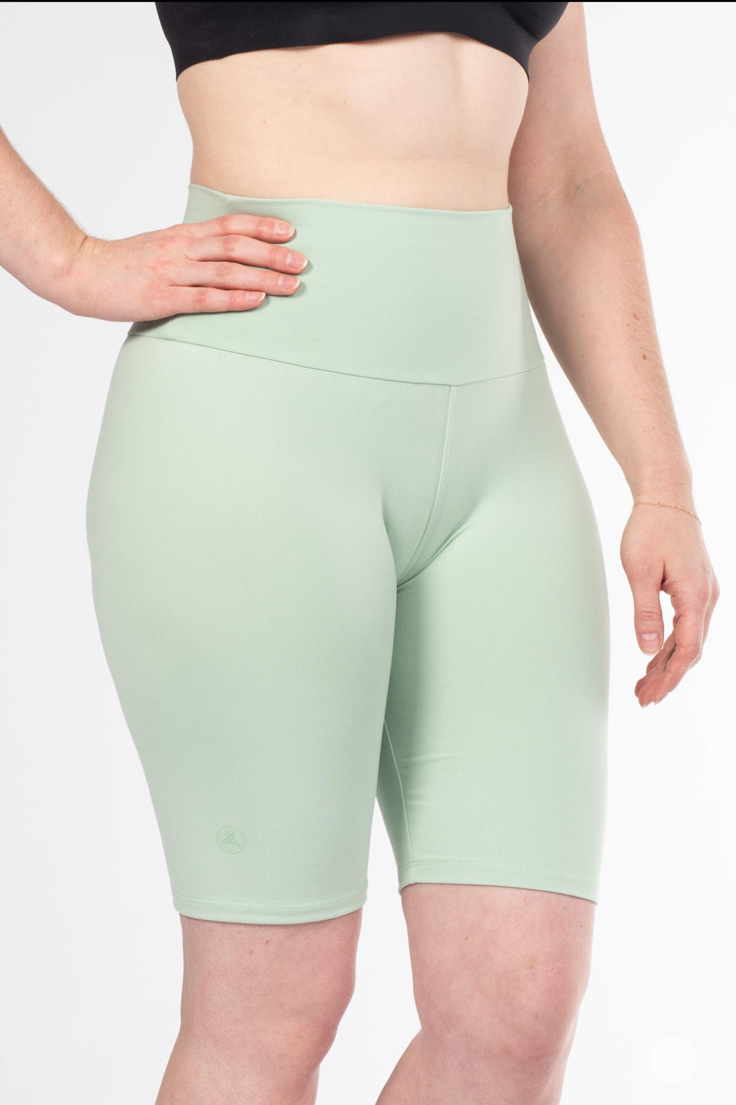 Soft Mint High-Waisted Biker Shorts