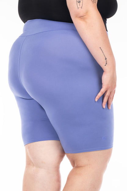 Periwinkle Blue High-Waisted Biker Shorts