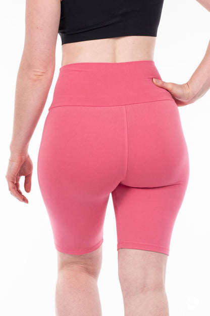 Petal Pink High-Waisted Biker Shorts