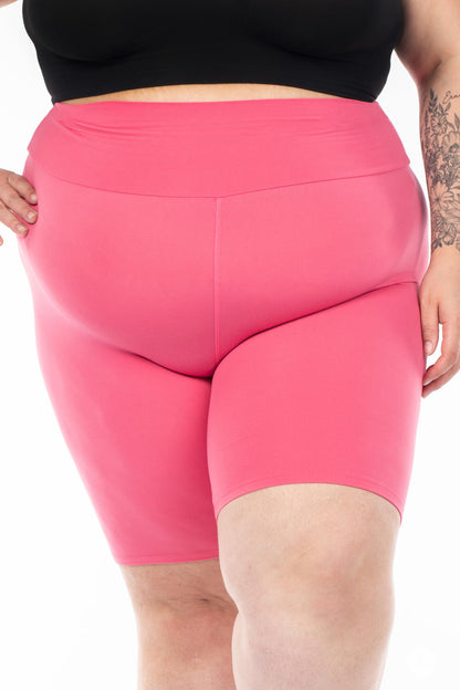 Petal Pink High-Waisted Biker Shorts