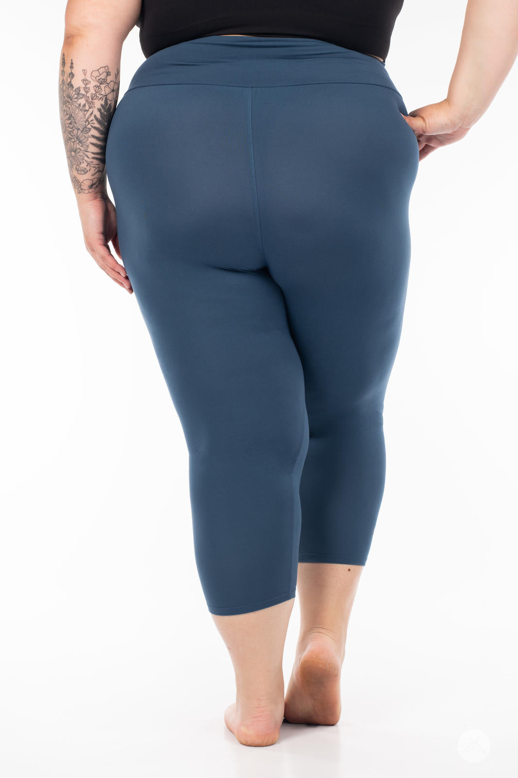 Seaport Blue High-Waisted Crops