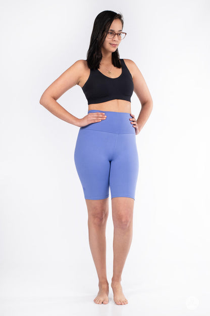 Periwinkle Blue High-Waisted Biker Shorts