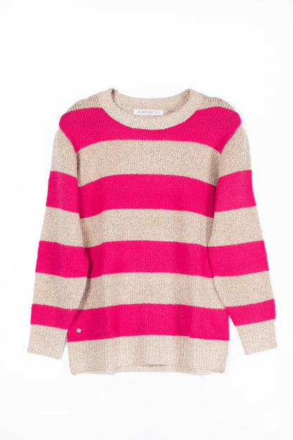 Striped Cozy Crew Sweater