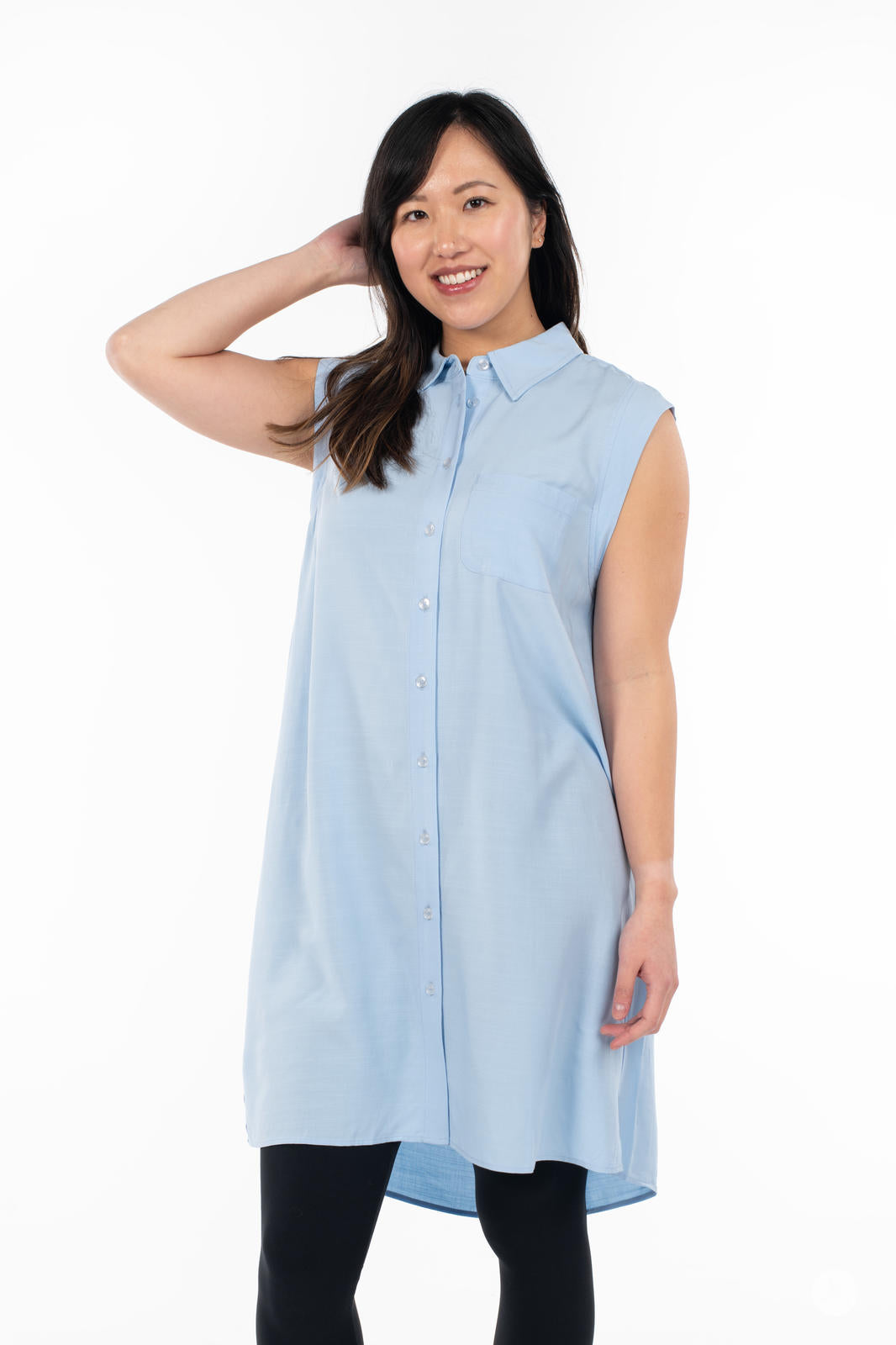 Sleeveless Shirt Dress