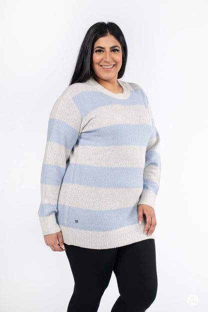 Striped Cozy Crew Sweater