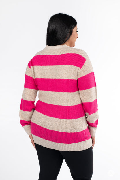 Striped Cozy Crew Sweater