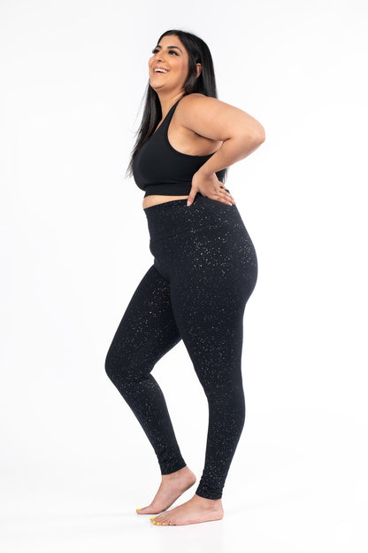 Silver Sparkle High-Waisted Leggings