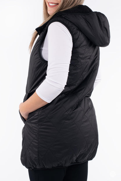 Reversible Quilted Sherpa Vest