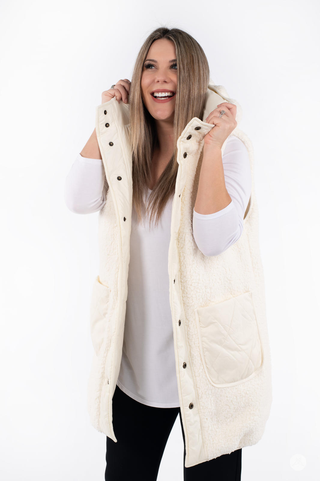 Reversible Quilted Sherpa Vest