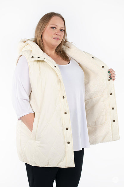 Reversible Quilted Sherpa Vest