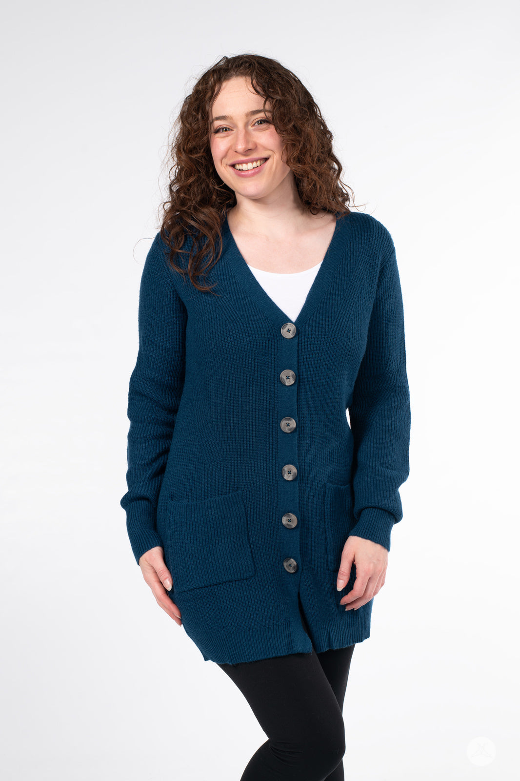 Blue button cardigan best sale