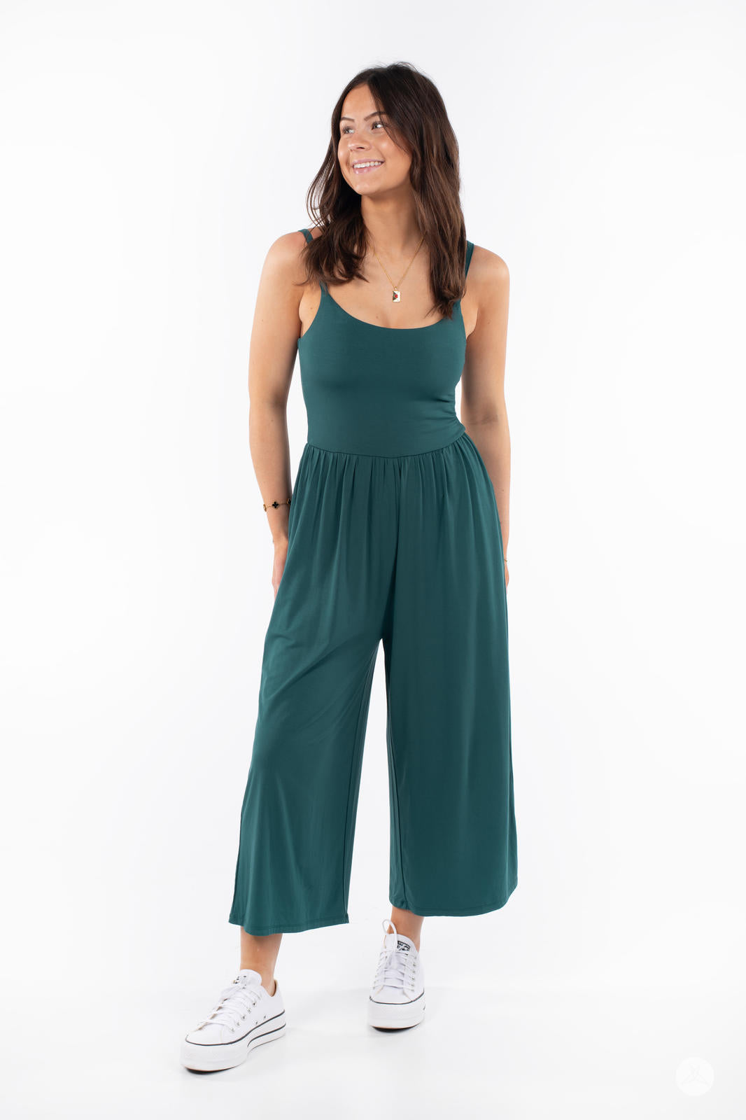 Cropped Wide Leg Jumpsuit